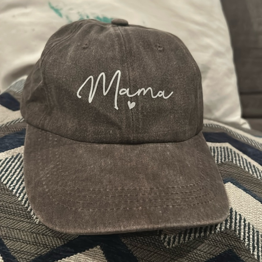 Womens Baseball Hat grey Mama OS NEW